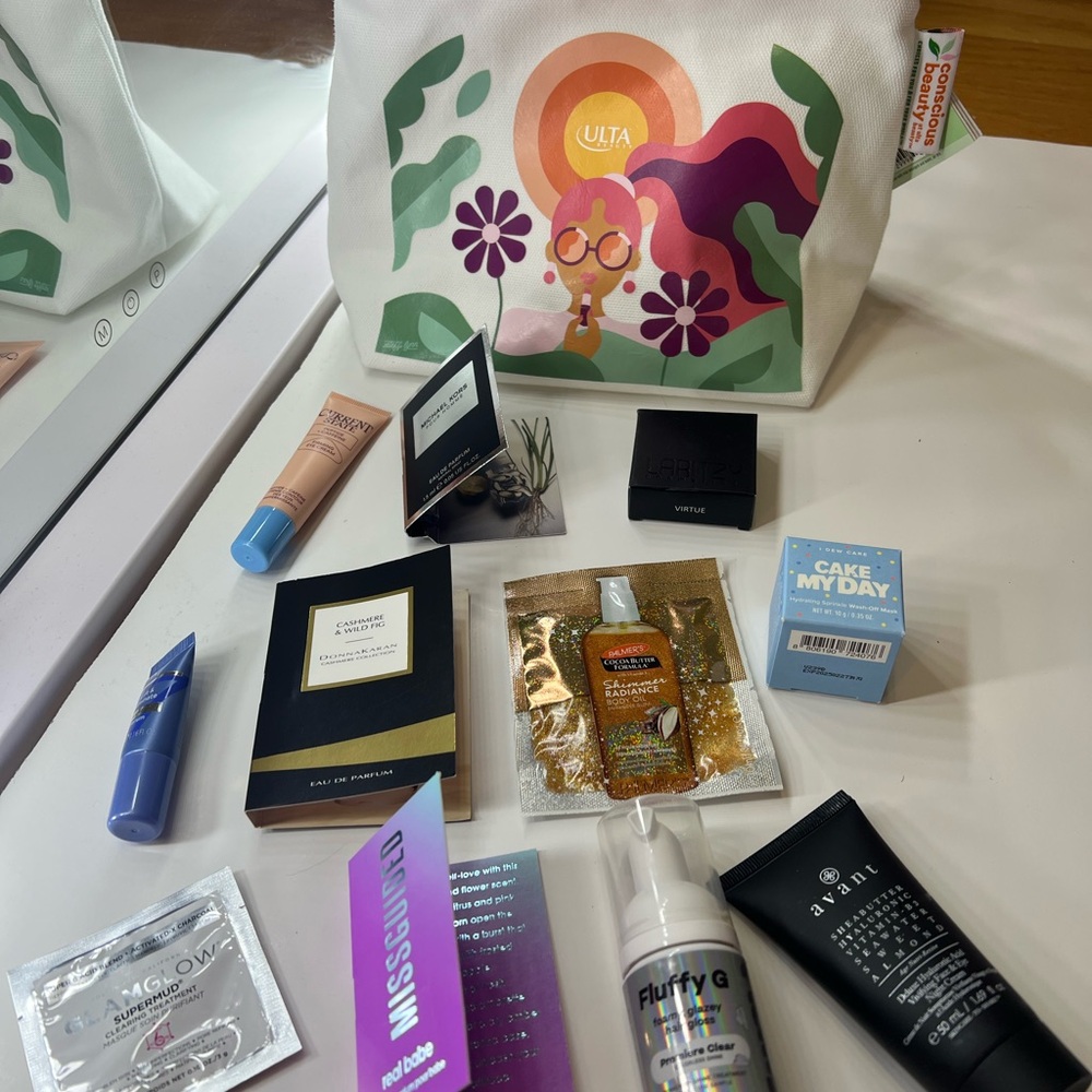 Ulta Beauty Tote with Assorted Beauty Products